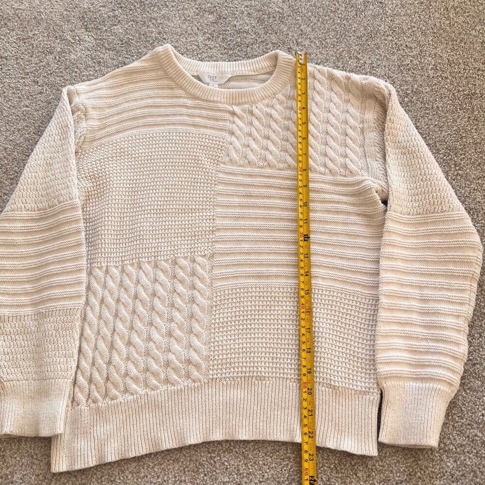 Cream White Knit Cottagecore Sweater Womens L - Picture 7 of 9